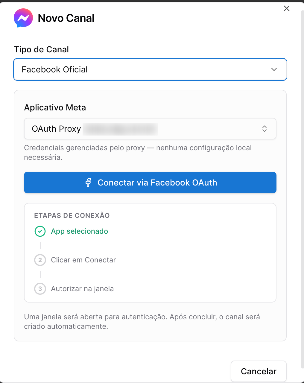 HORION - conectar canal facebook messenger